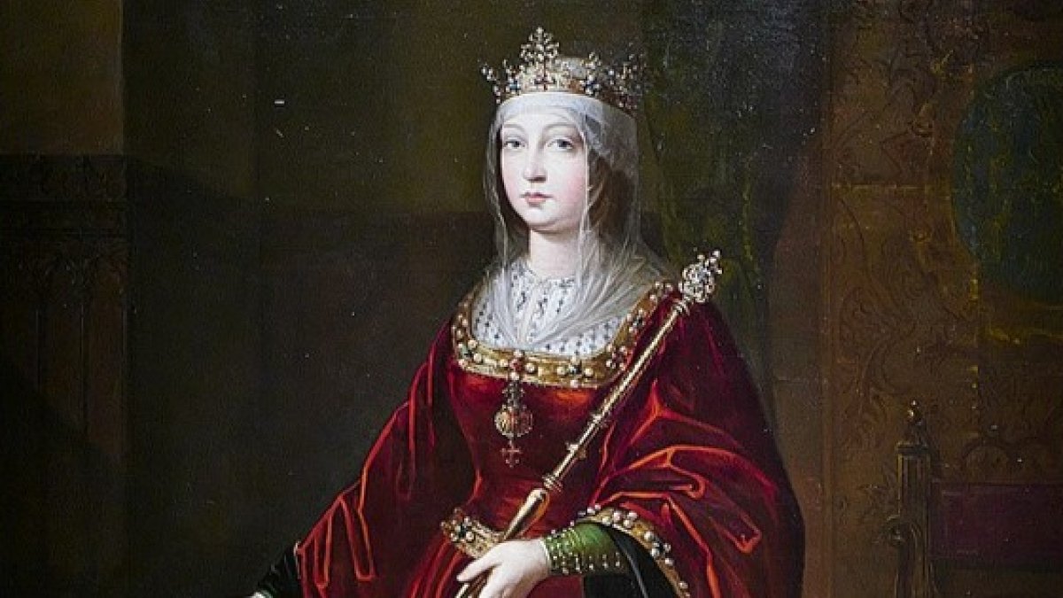 La reina Isabel la Católica con cetro y corona, óleo sobre lienzo, de Luis de Madrazo y Kuntz. DL