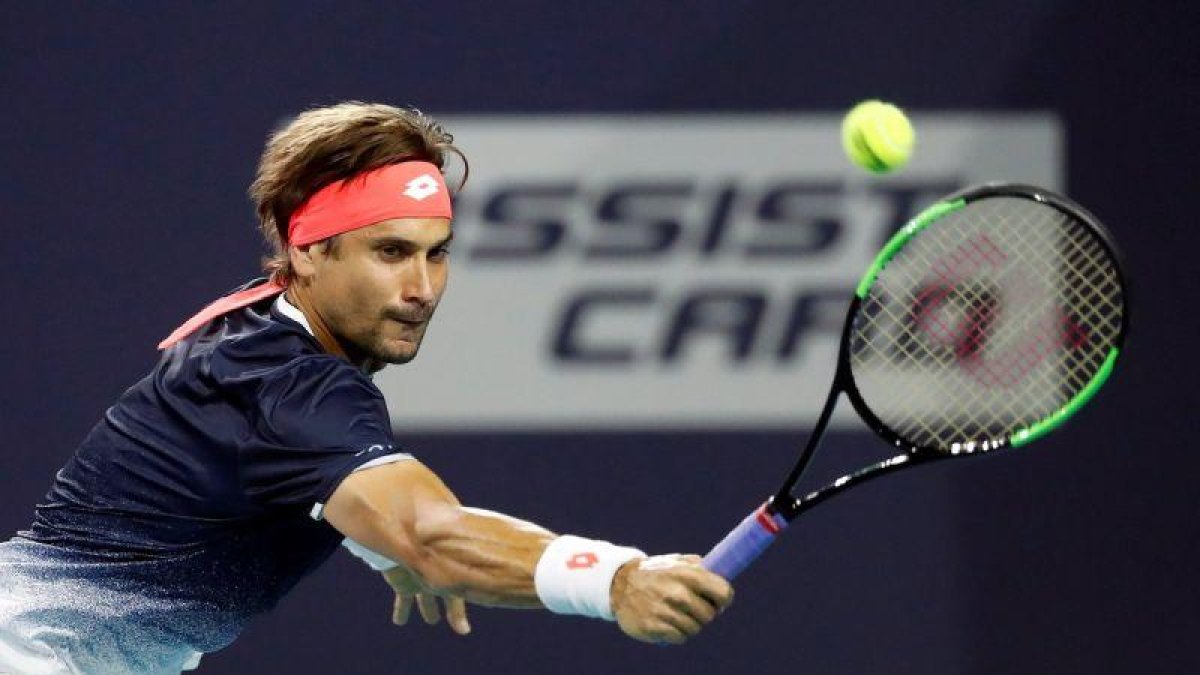 David Ferrer, durante su triunfo en Miami.