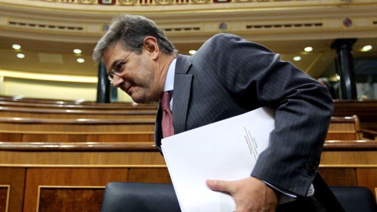 El ministro de Justicia, Rafael Catalá, durante la sesión de control al Gobierno en el Congreso.