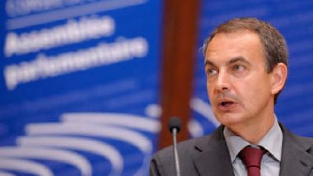 Zapatero, durante una de sus intervenciones en Estrasburgo, en una imagen de archivo.