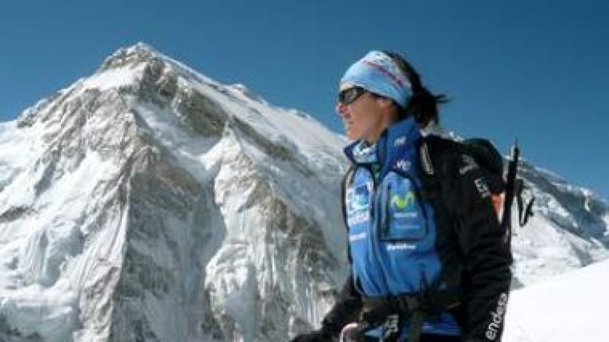 La donostiarra Edurne Pasabán, en su ascensión al Kangchenjunga.