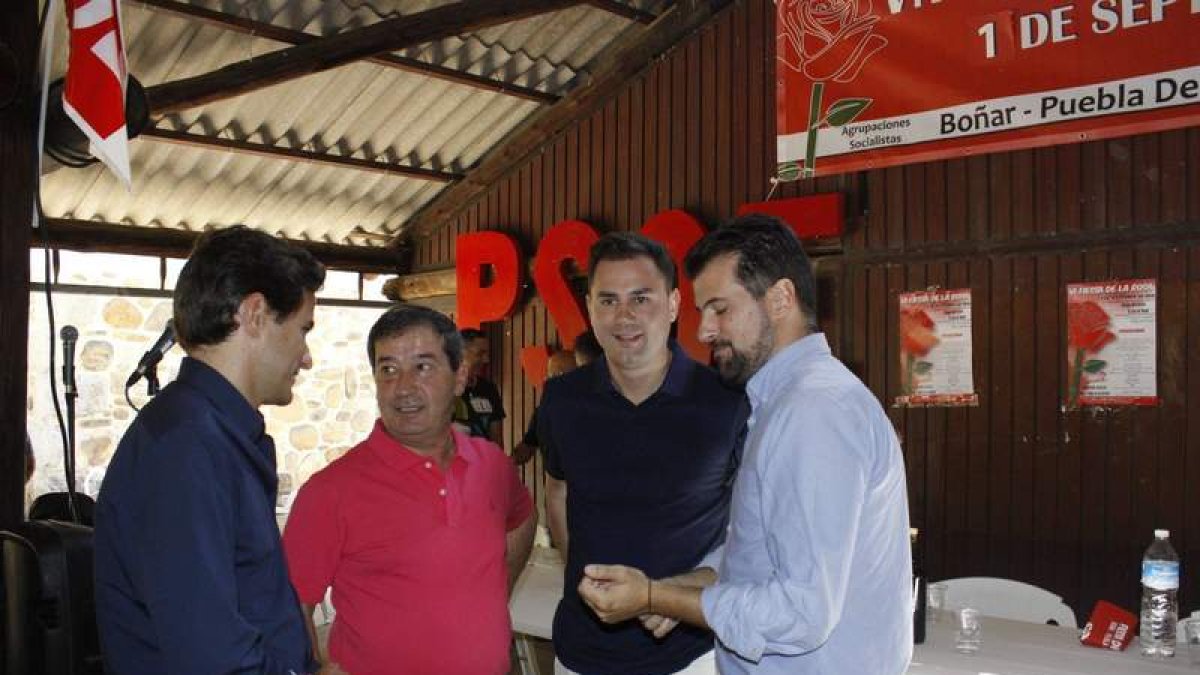 Pedro Casares, Roberto Álvarez, Javier Alfonso Cendón y Luis Tudanca. CAMPOS