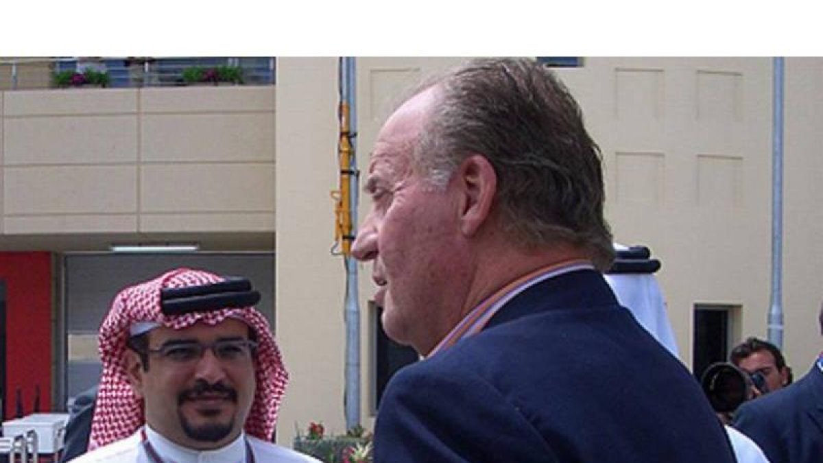 El Príncipe Salman y el Rey de España en la competición de Fórmula 1 de Bahrain Bahreinh.