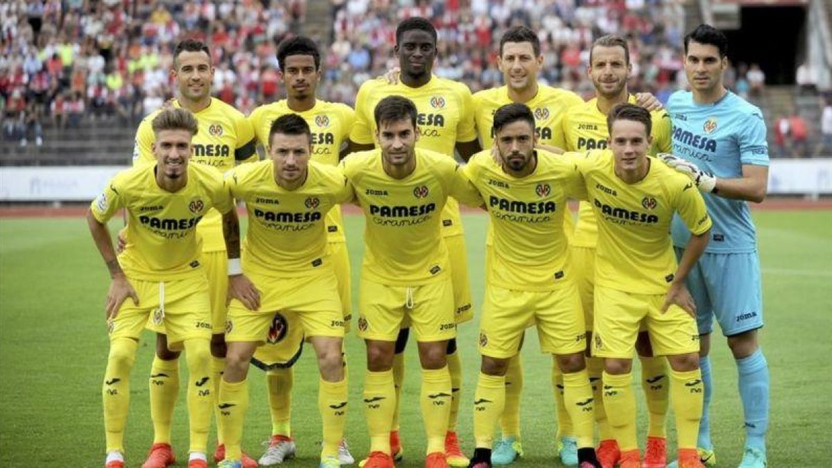 Once del Villarreal en el amistoso de pretemporada ante el Braga del pasado día 30 de julio.