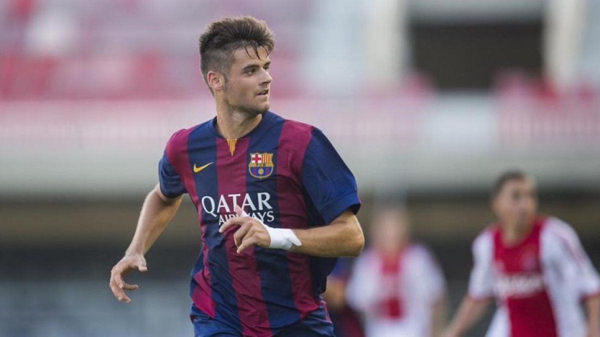 Adrià Vilanova, en un Barça-Ajax de la Youth League del 2014.