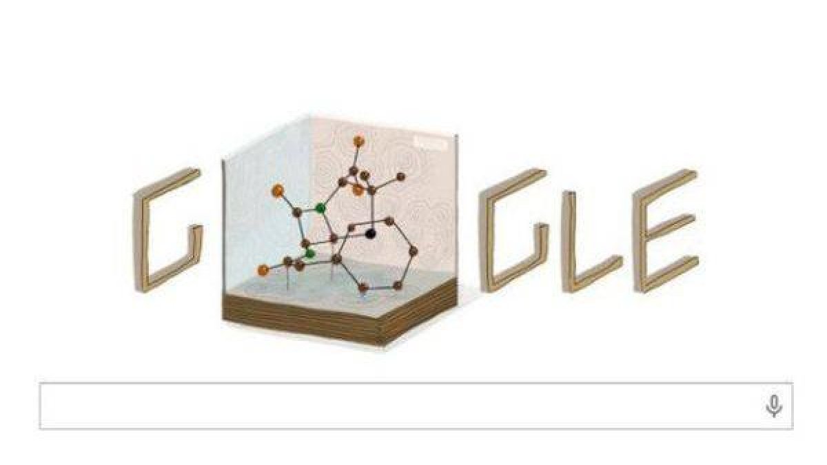 El 'doodle' de Google está dedicado a la Premio Nobel de Química Dorothy Hodgkin.