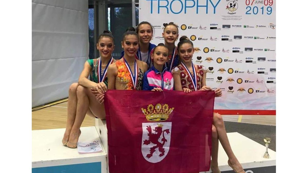 El Ritmo fue protagonista en Luxemburgo con seis gimnastas. DL