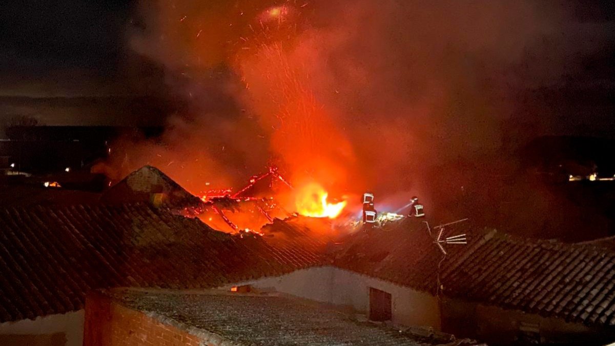 Incendio en Villamañán. LUIS CANAL