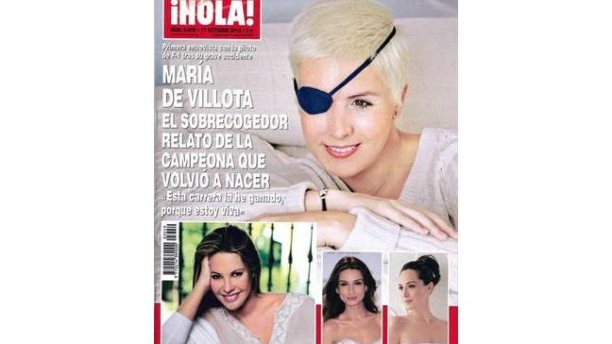 Portada de ''Hola!', con María de Villota.