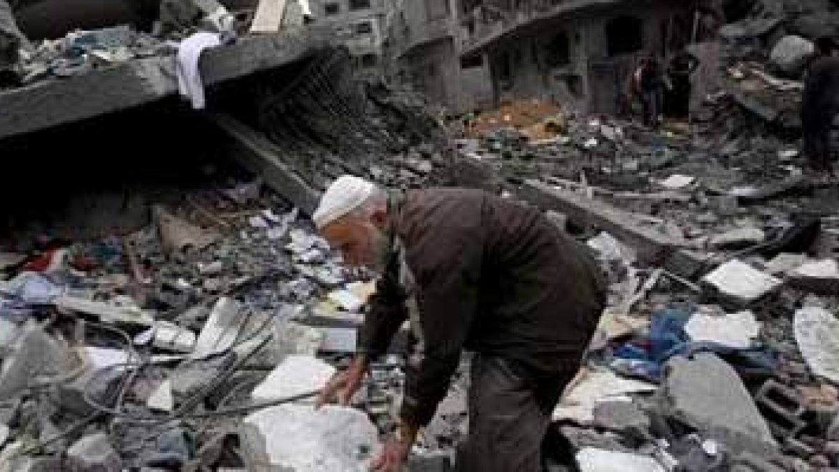 Restos de casas destruidas tras un ataque israelí.