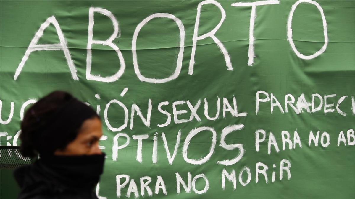Pancarta pro-aborto en Argentina