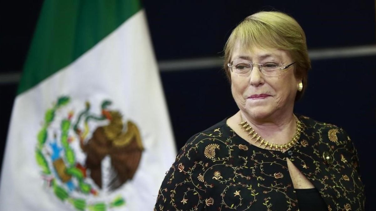 Michelle Bachelet durante una ponencia magistral de Derechos Humanos. /