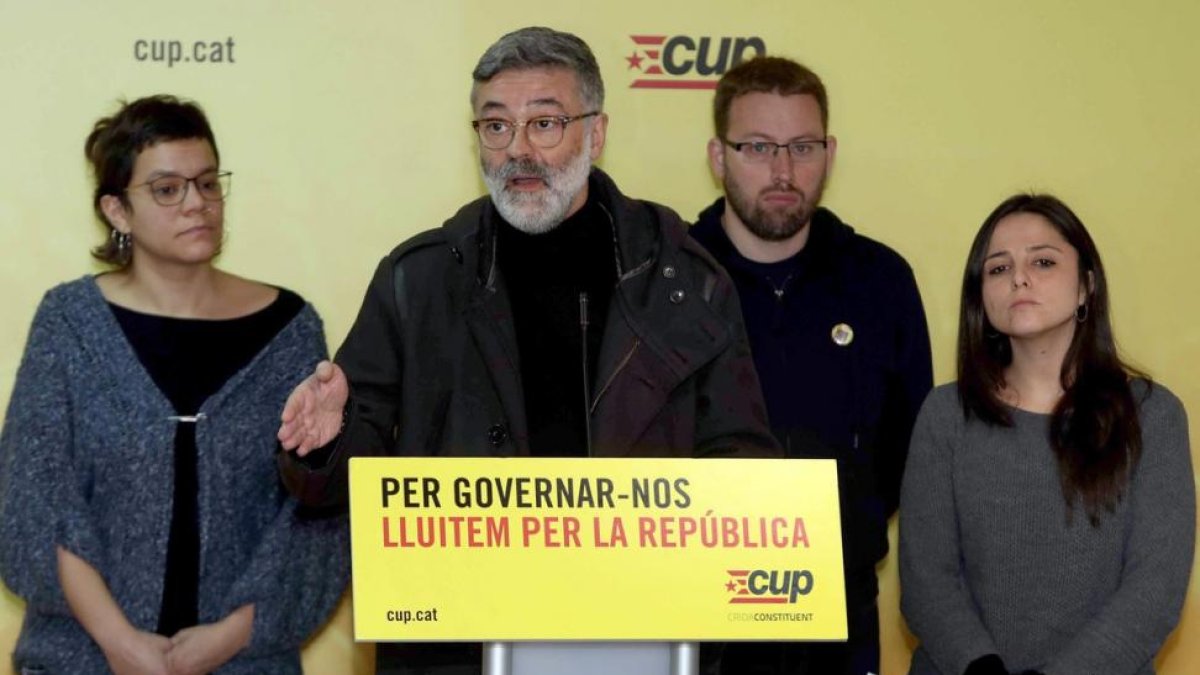 Los cuatro diputados de la CUP en el Parlament surgido de la elecciones del 21 de diciembre.