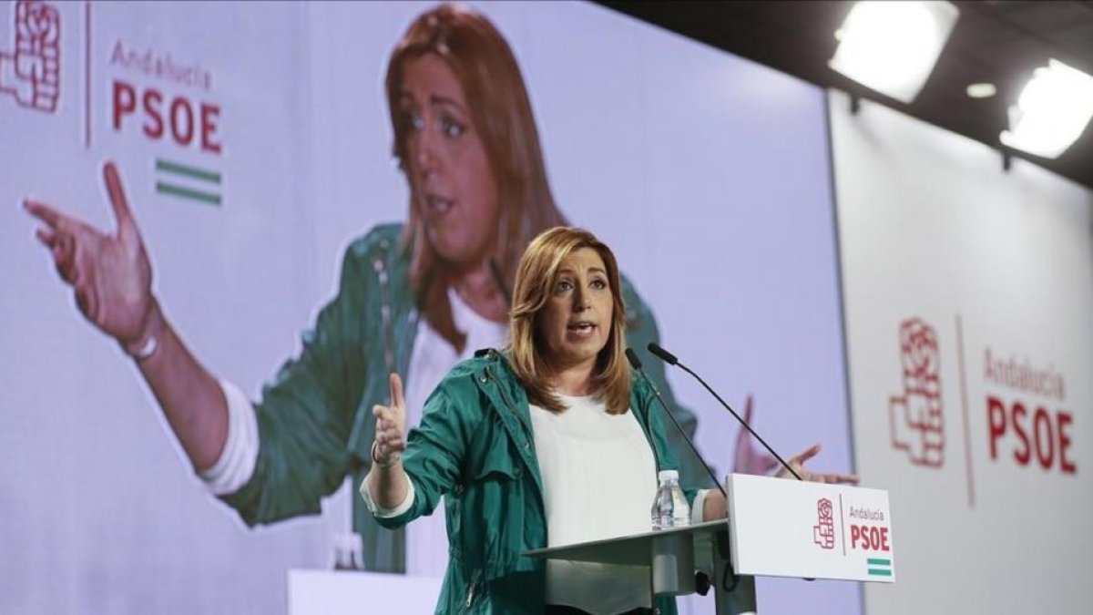Susana Díaz en un mitin del PSOE.
