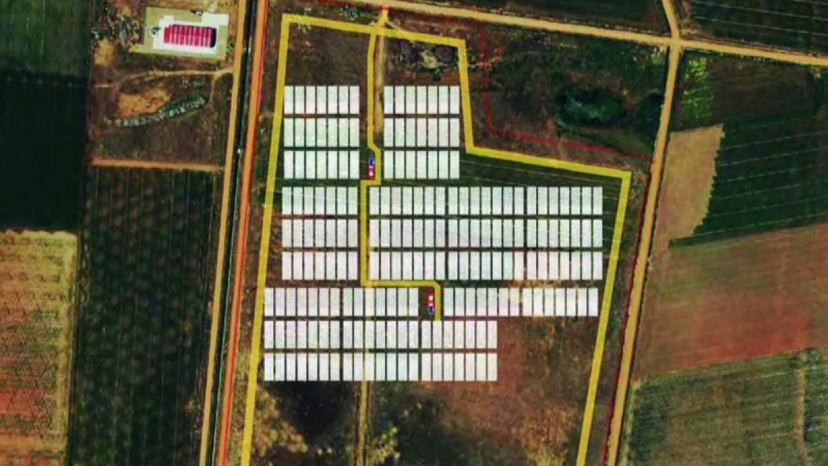 Imagen virtual de la disposición que tendrá la planta fotovoltaica. DL