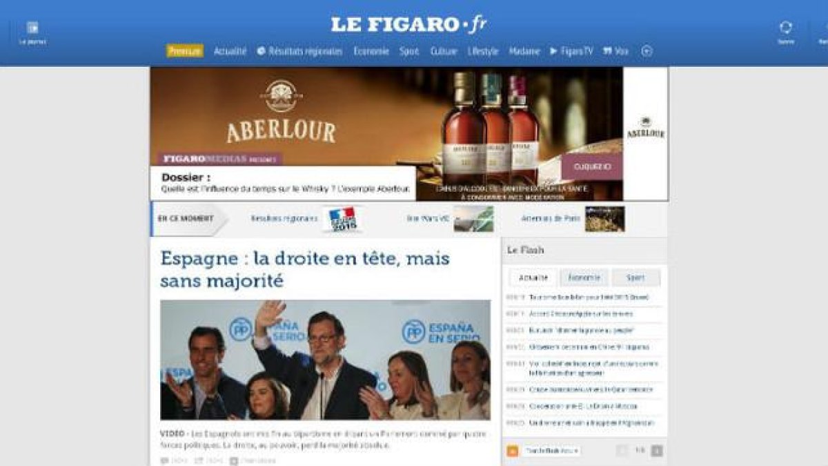 Portada de la edición digital de 'Le Figaro'.