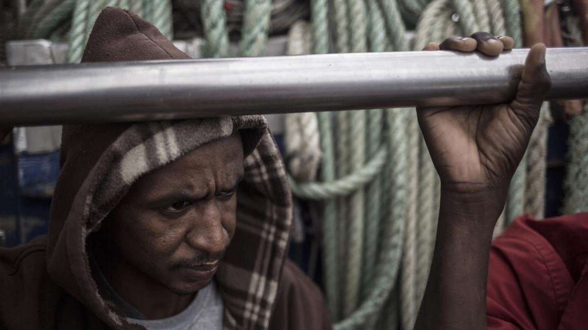 Migrante a bordo del Nuestra Madre de Loreto