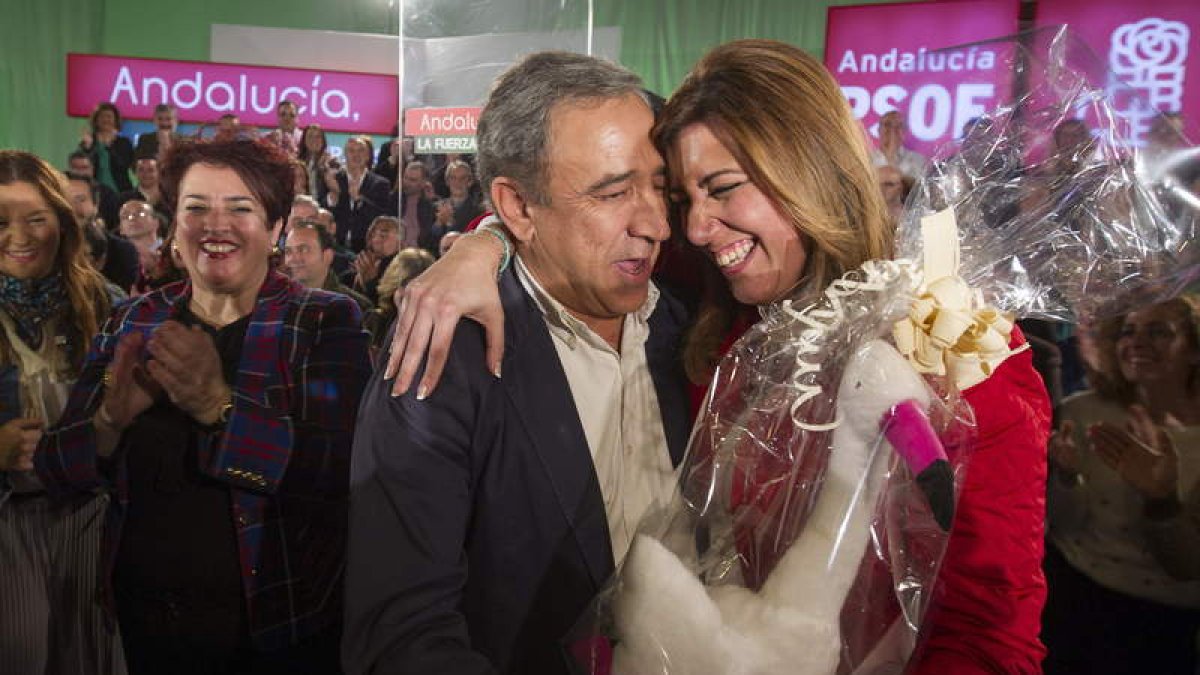 Díaz participó ayer en un acto con candidatos en Sevilla.