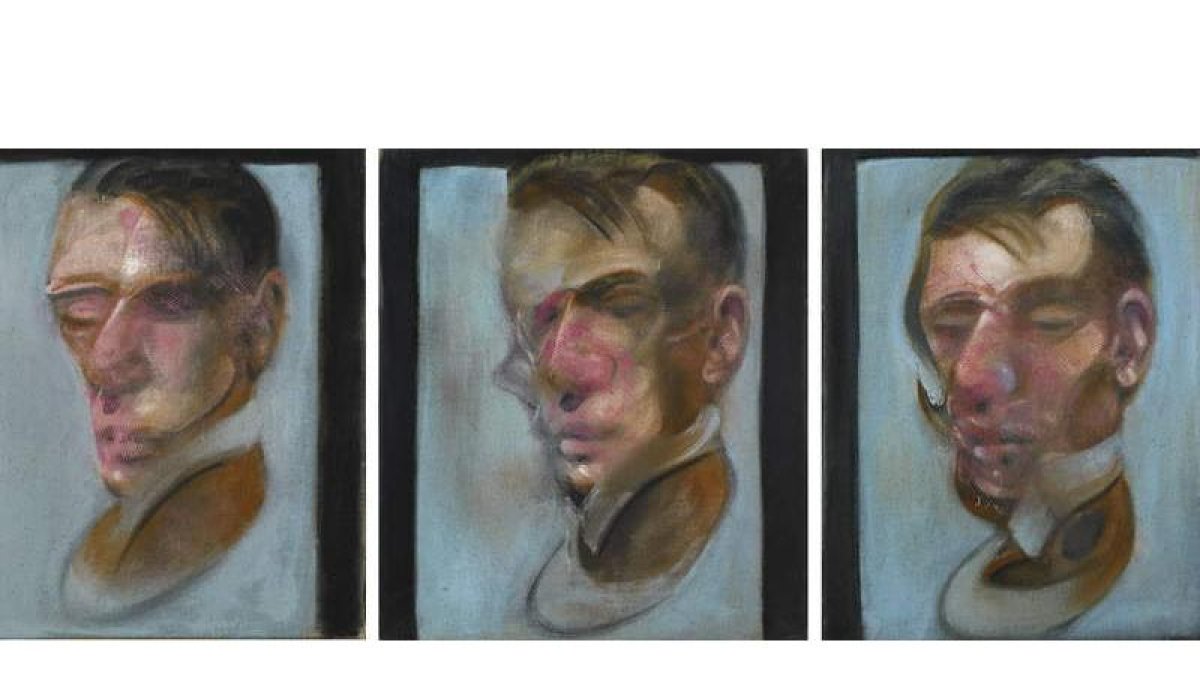 Fotografía facilitada por la casa Sotheby’s de la obra ‘Tres estudios para autorretrato’, de Francis Bacon, que saldrá a subasta