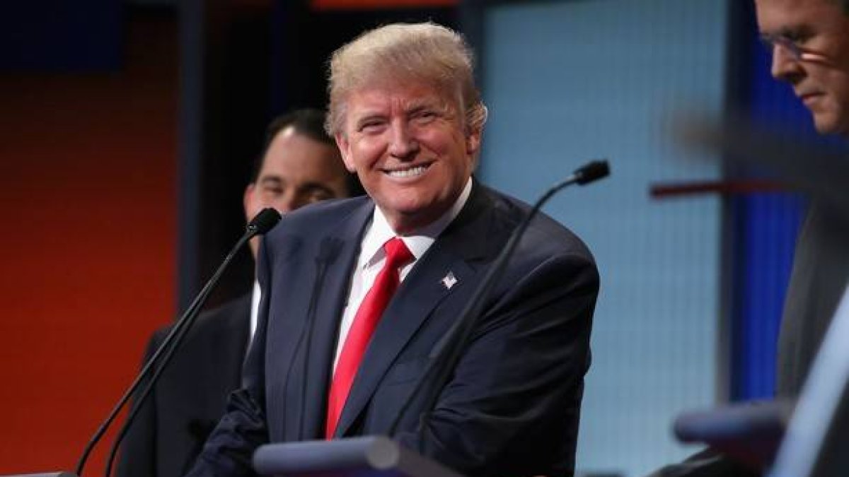 Donald Trump, durante el debate de los aspirantes republicanos a la Casa Blanca, el jueves en Cleveland.