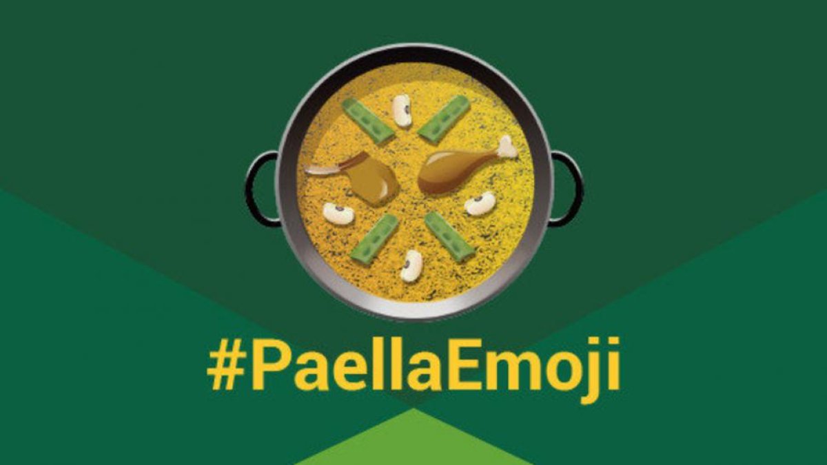 El 'emoji' de la paella, disponible para WhatsApp y Facebook en junio.