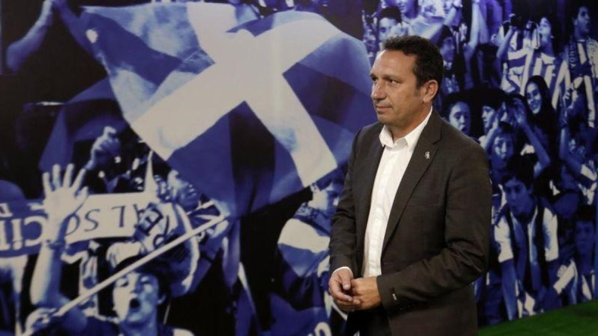 Eusebio Sacristán, en el estadio de Anoeta.