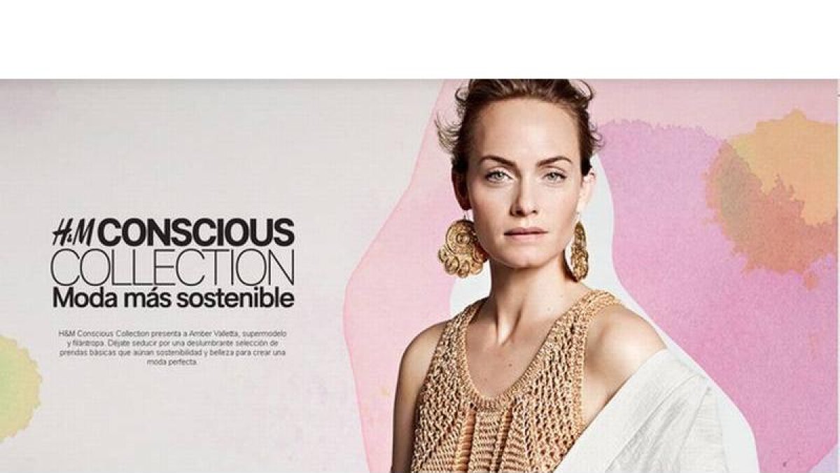 Amber Valleta es la protagonista de la nueva campaña para esta primavera de H&M, basada en la moda sostenible.