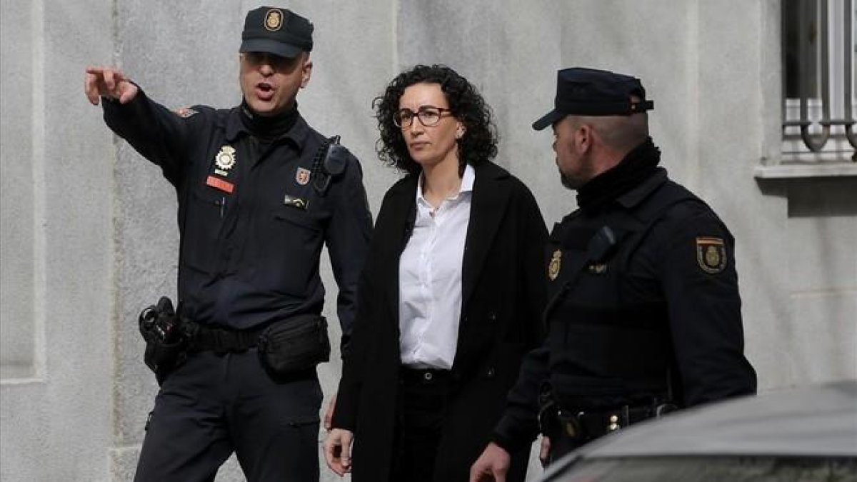 Marta Rovira a su llegada al Tribunal Supremo.
