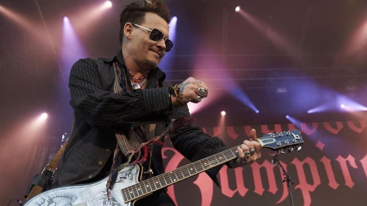 Johnny Depp, con su banda Hollywood Vampires, el 1 de junio en Dinamarca.