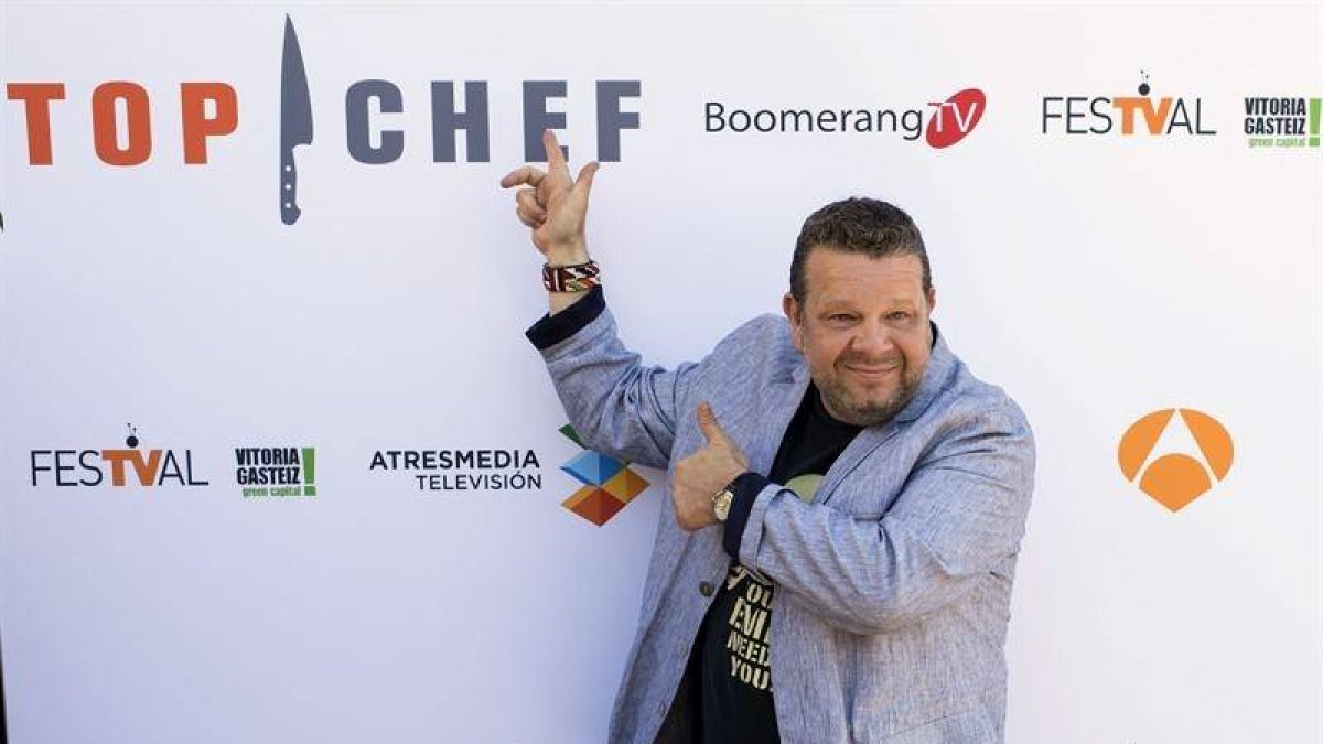 El famoso chef Alberto Chicote, durante la presentación de su nuevo programa para Antena 3, "Top Chef", hoy en el Festival de Televisión de Vitoria.