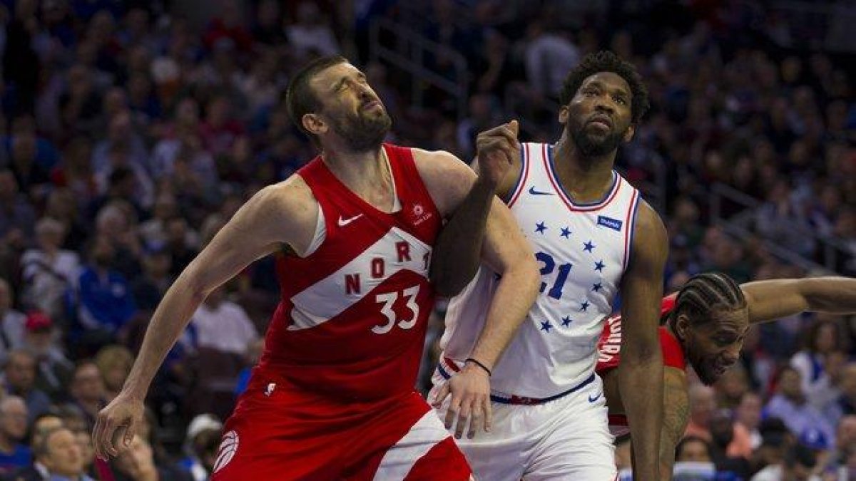 En acción, Marc Gasol.