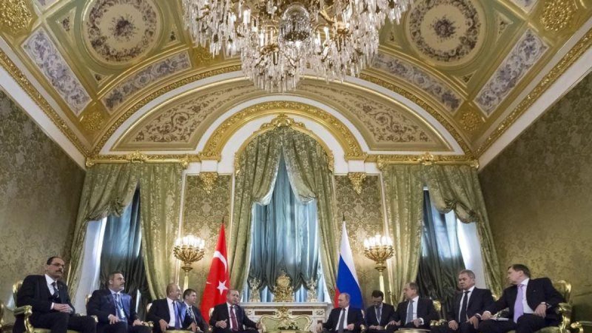 Erdogan y Putin, reunidos en Moscú.