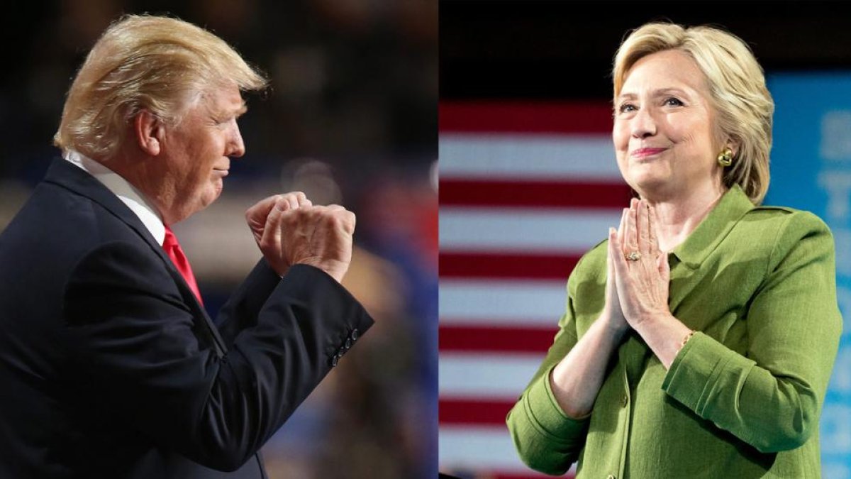 Donald Trump y Hillary Clinton, durante actos electorales.