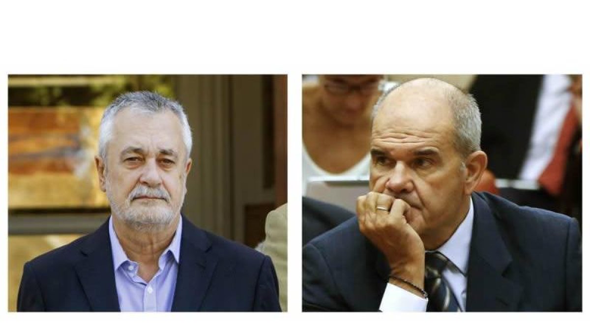 los expresidentes de la Junta andaluza  José Antonio Griñán y Manuel Chaves.