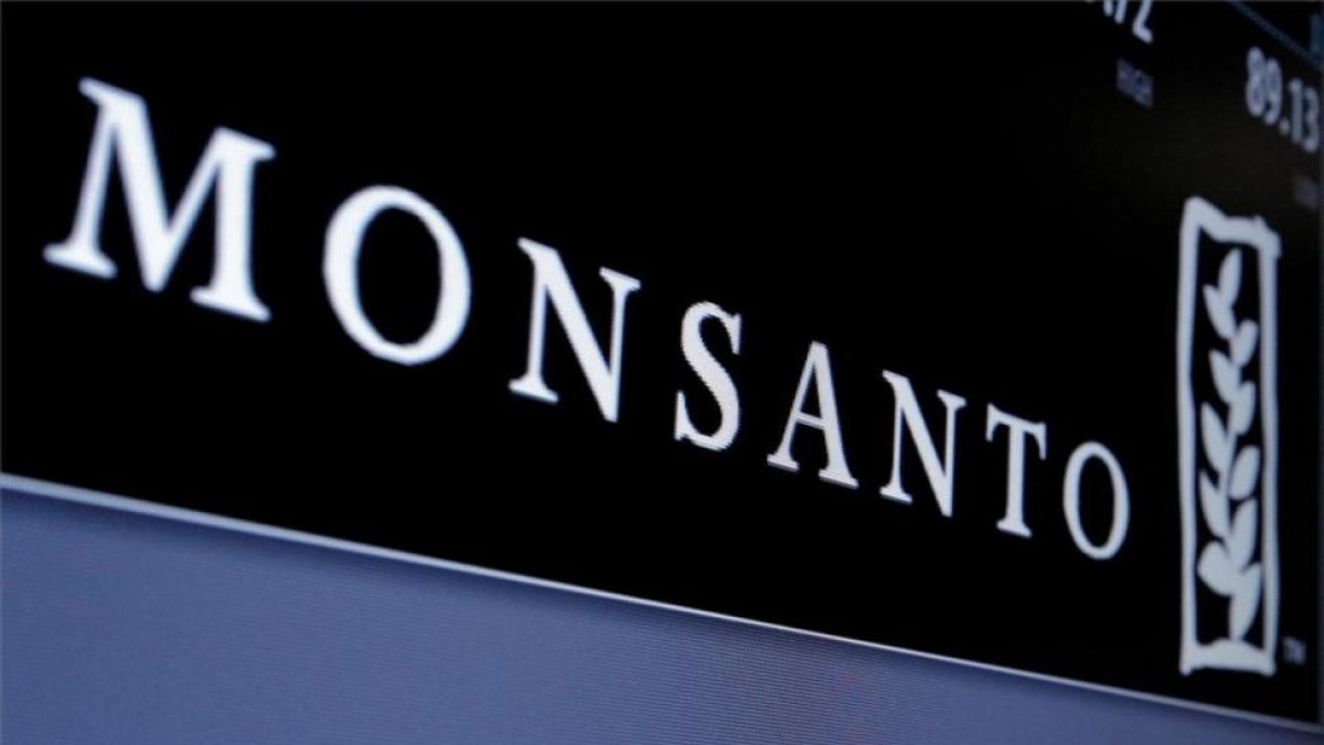 Logotipo de Monsanto en la bolsa de Nueva York.