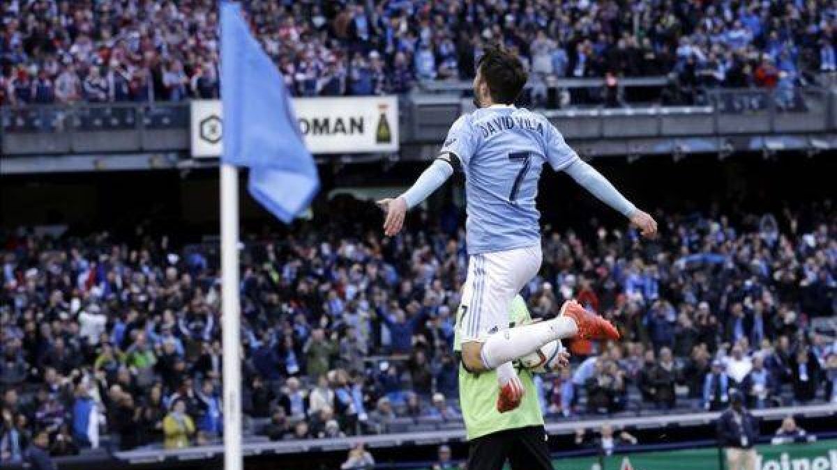 Villa celebra su primer gol en casa con el New York City.