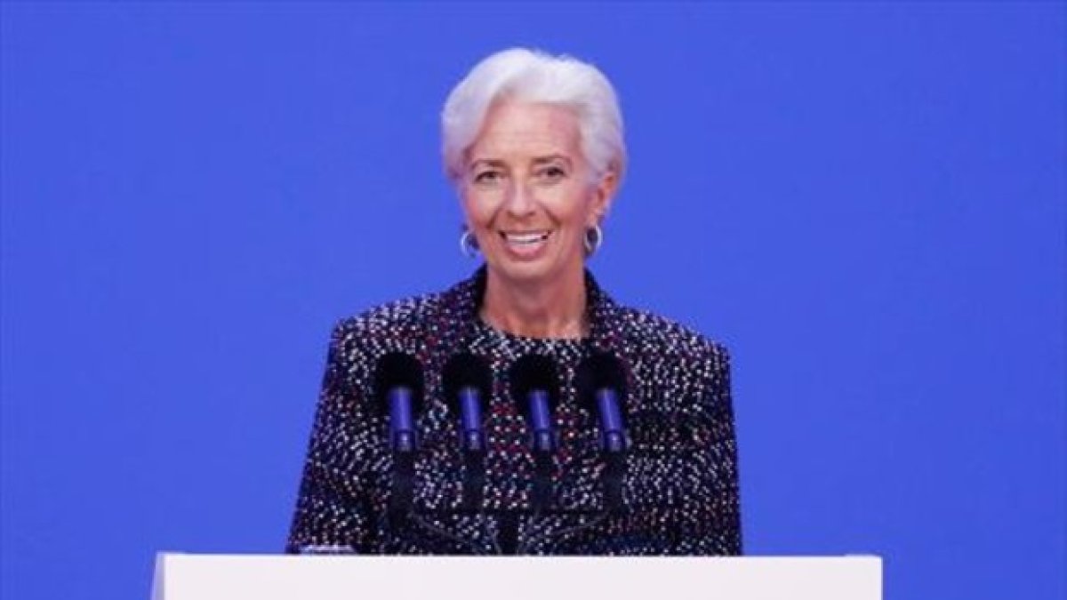 La directora del FMI, Christine Lagarde, en la conferencia anual del Foro de Boao para Asia, ayer.