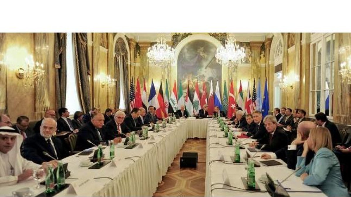 Conferencia internacional sobre el conflicto en Siria celebrada en el Hotel Imperial de Viena.