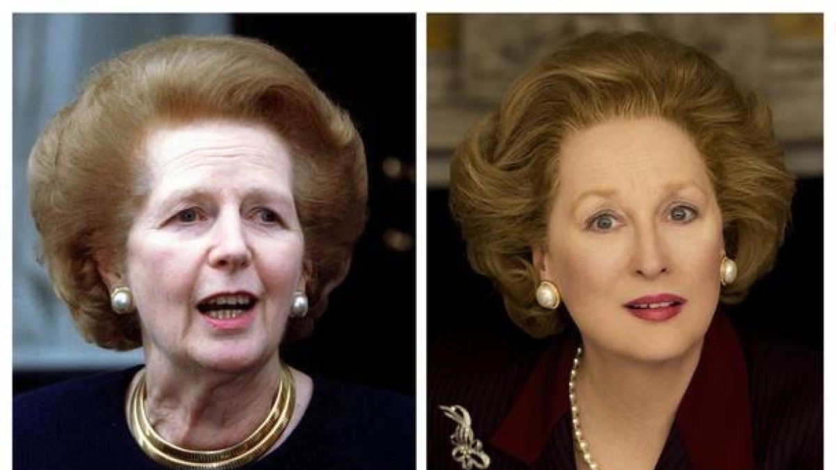 Margaret Thatcher (izquierda), en una imagen del 1997, y Meryl Streep, caracterizada como la exprimer ministra británica.