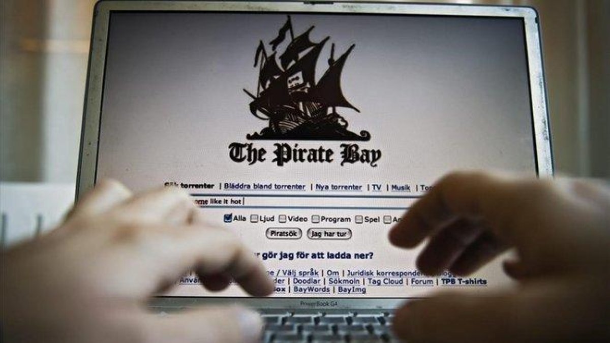 Imagen de archivo de la portada principal de la página web The Pirate Bay.