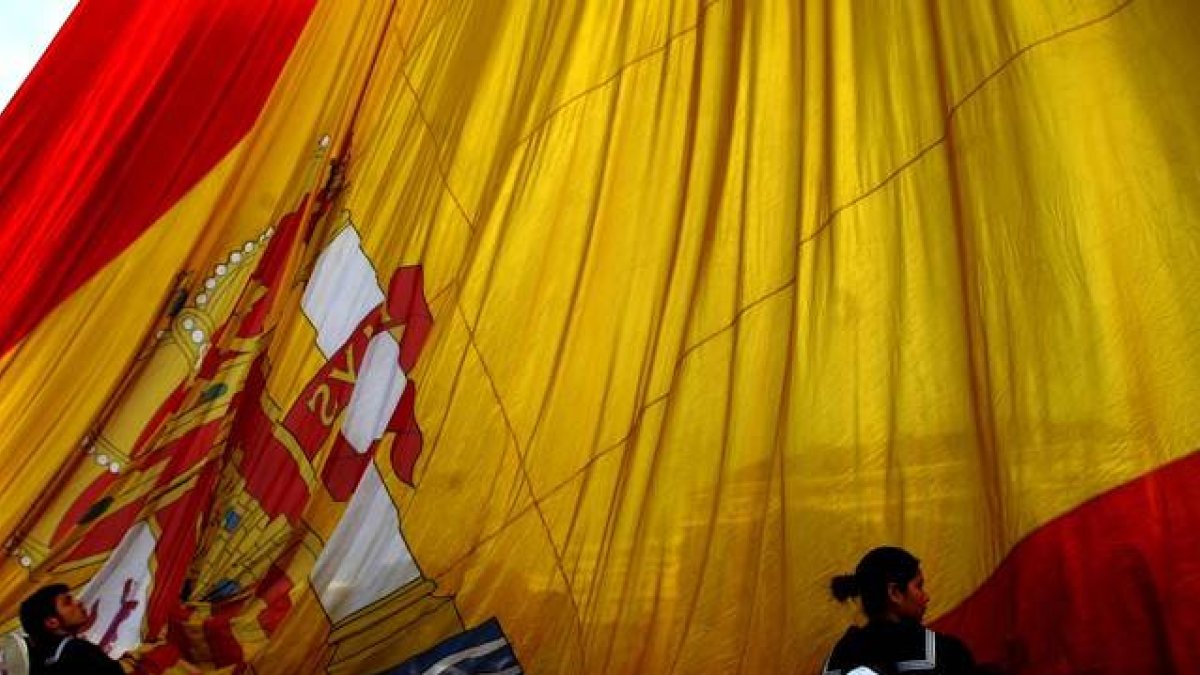 Imagen del día de la Constitucion 2012 en la plaza de Colón de Madrid.