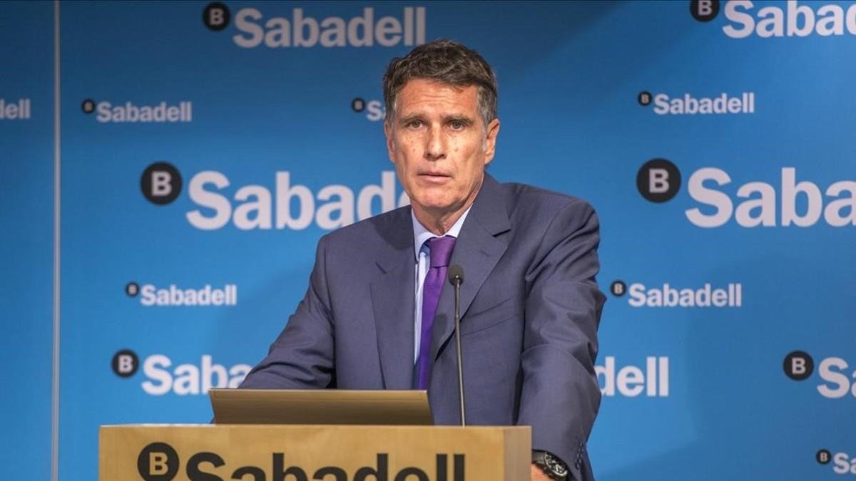 Jaume Guardiola, durante una presentación de resultados de la entidad