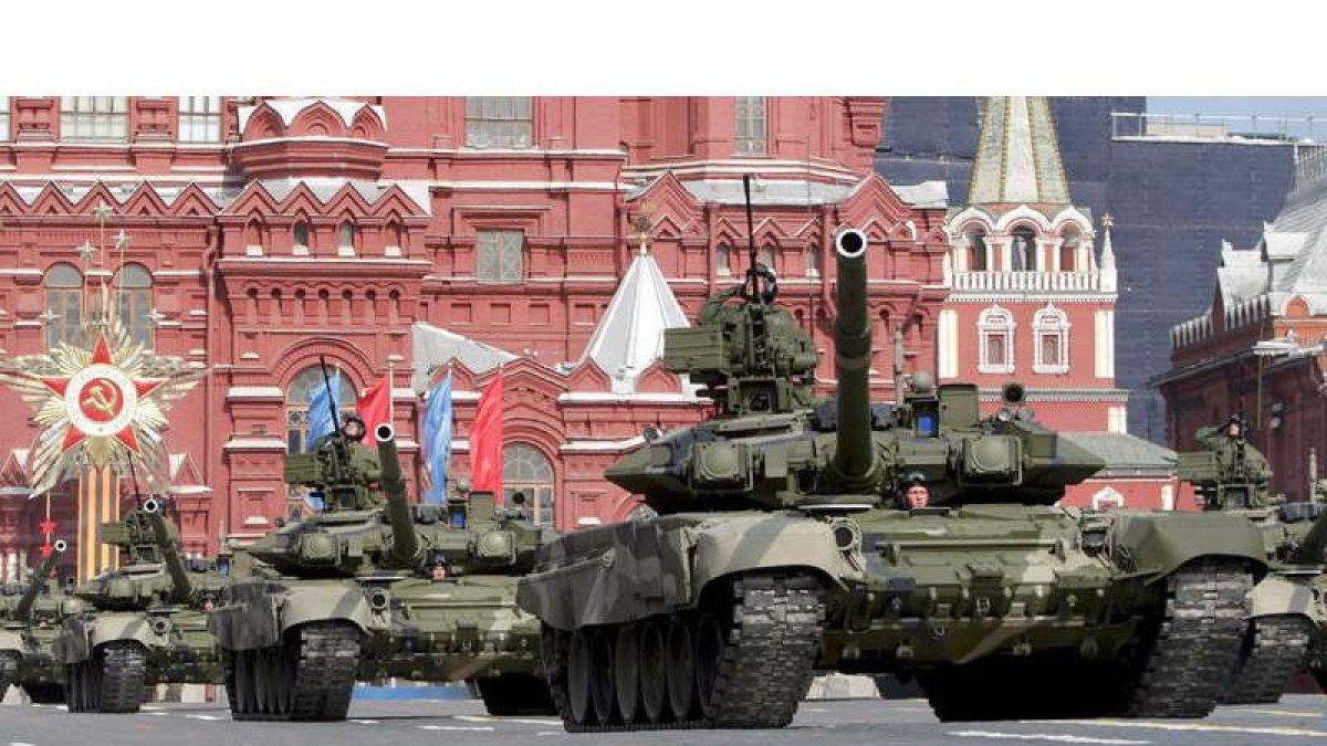 Imagen de un desfile militar en Moscú
