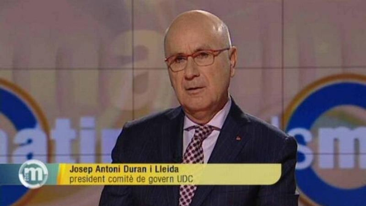 Josep Antoni Duran Lleida, entrevistado en 'Els matins' de TV-3, esta mañana.