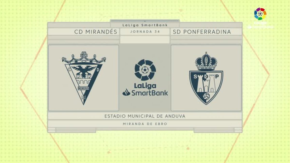 VIDEO: Resumen Goles Mirandés - Ponferradina - Jornada 34 - La Liga Santander