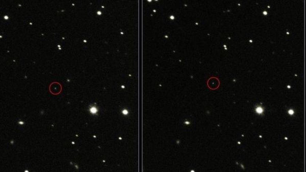 Gaia, en dos imágenes separadas por solo seis minutos, fotografiado desde Chile por el telescopio VLT.