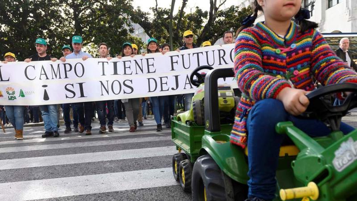 Protesta de agricultores y ganaderos la pasada semana, exigiendo precios justos.