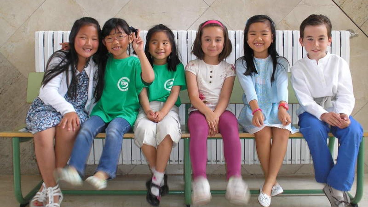 Algunos de los niños que han aprendido chino este curso.
