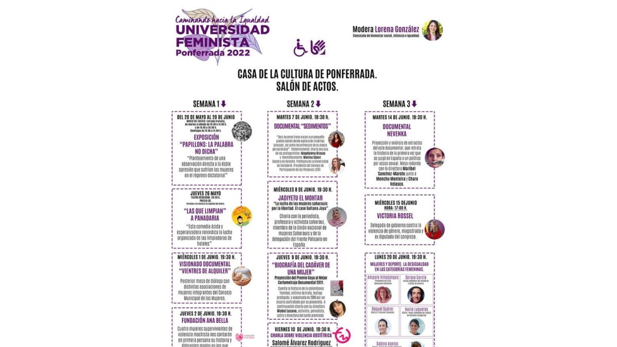 Cartel de la Universidad Feminista de Ponferrada. DL