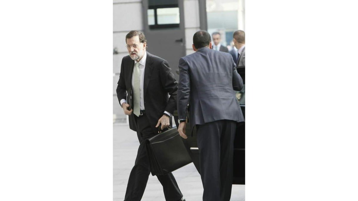 Mariano Rajoy, a su llegada ayer al Congreso.